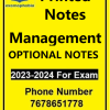 Management Optional Notes for UPSC
