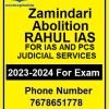 Uttar Pradesh Zamindari Abolition RAHUL IAS Print NOTES FOR IAS AND PCS JUDICIAL SERVICES