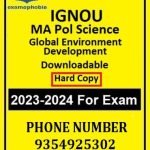IGNOU MA Pol Science Global Environment Development Downloadable